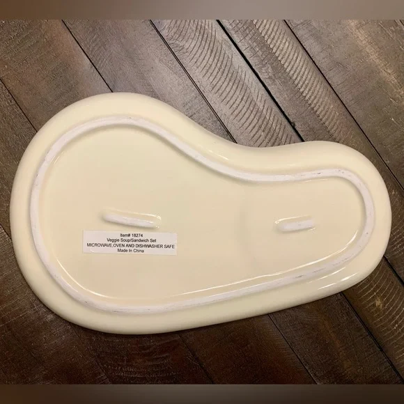 Funny plate & mug “BEET GOES ON” and “LETTUCE DANCE” stoneware lunch dinner set - Picture 4 of 9